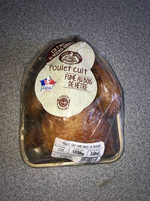 Poulet cuit fumé au bois de hêtre, traité en salaison