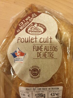 Poulet cuit fumé au bois de hetre