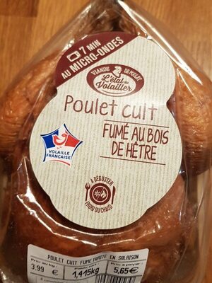 Poulet cuit fumé au bois de hêtre