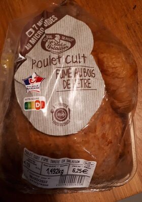 Poulet cuit fumé au bois de hêtre