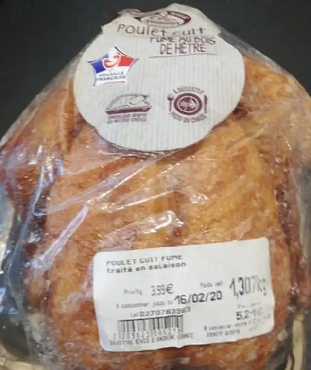 Poulet cuit fumé