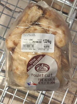Poulet cuit fumé au bois de hêtre