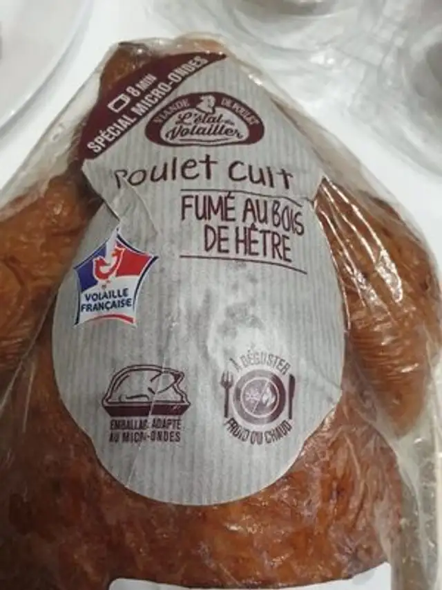 Poulet cuit fumé