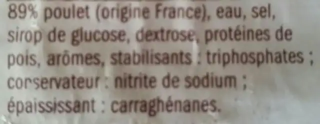 Poulet cuit fumé au bois de hêtre ingredients label