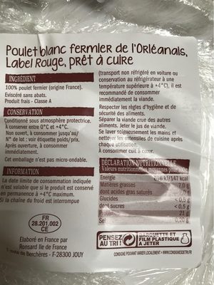 Poulet fermier de l’orleanais