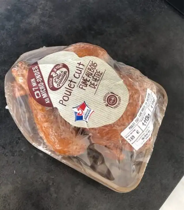 Poulet cuit fumé au bois de Hetre