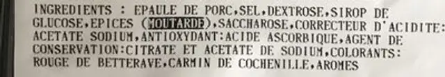 Lahouratate ingredients label