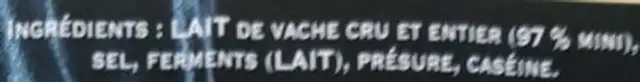 Raclette de savoie ingredients label