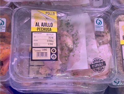 Pechuga de pollo al ajillo