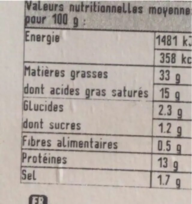 Terrine de campagne rotie four a l'ancienne au poivre vert nutrition facts table