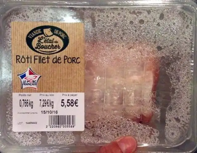 Rôti filet de porc front packaging