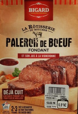 Paleron de boeuf fondant et son jus à la vigneronne
