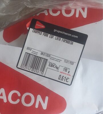 Chopped pork esp. Lata famadesa