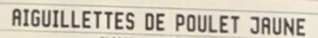 Aiguillettes de poulet jaune ingredients label