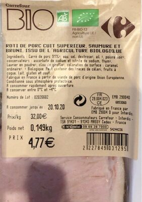 Rôti de porc cuit