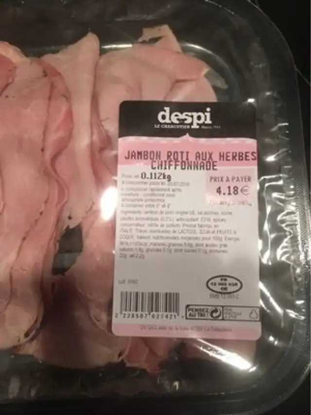 Jambon cuit aux herbes front packaging