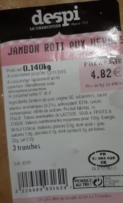 Jambon rôti aux herbes