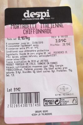 Chiffonnade mortadelle