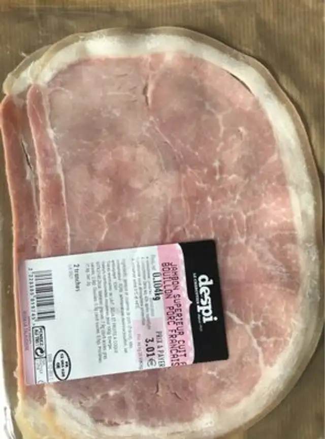 Jambon superieur cuit au bouillon Porc francais front packaging