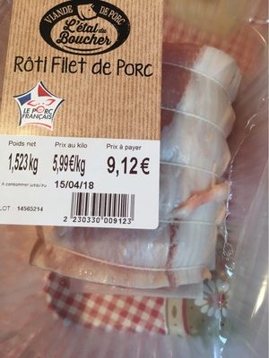 Roti filet  de porc