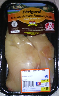 Découpe de poulet fermier jaune