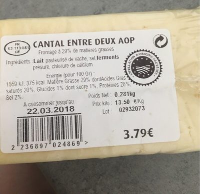 Cantal front packaging