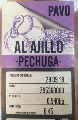 Pechuga pavo al ajillo