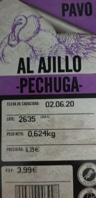 Pechuga pavo al ajillo