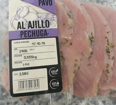 Pechuga de pavo al ajillo front packaging