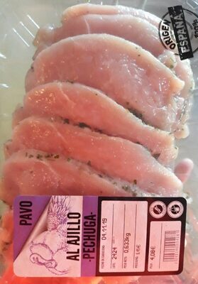 Pechuga pavo adobada al ajillo