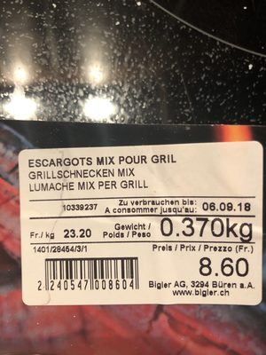 Escargots mix pour grill