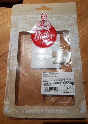 Viande des grisons front packaging