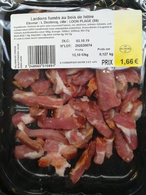 Lardons fumés au bois de hêtre front packaging