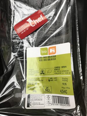 Lard frais biologique front packaging