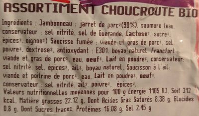 Assortiment choucroute bio front packaging