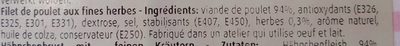 Filet de poulet fines herbes ingredients label