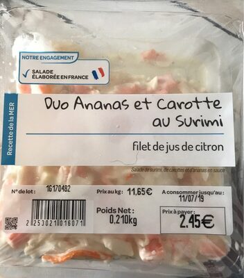 Duo Ananas et carotte au surimi - Magasin U