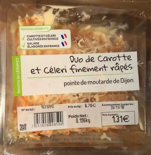 Duo de carotte et céleri finement râpés