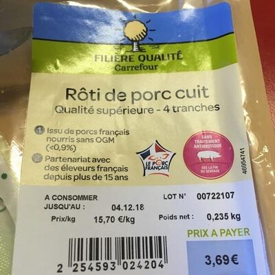 Rôti de porc cuit
