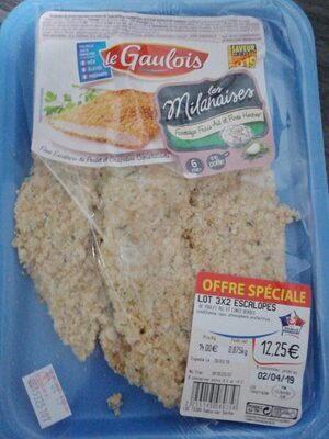Escalopes milanaise ail et fines herbes