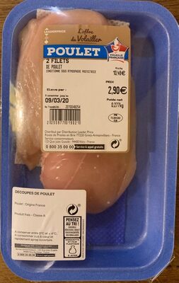 Decoupes de poulet front packaging