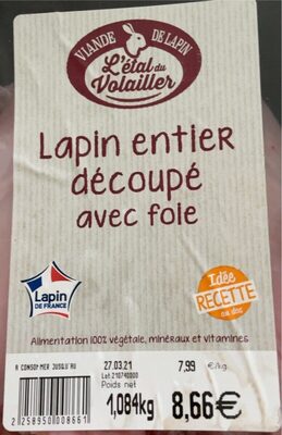 Lapin entier decoupe front packaging