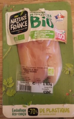 Aiguillette de poulet fermier bio front packaging