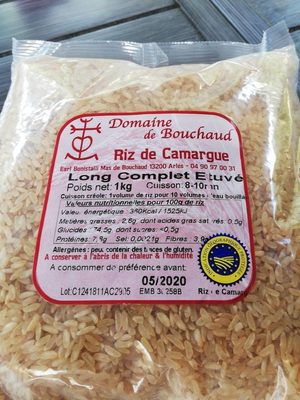 Riz de camargue long complet étuvé