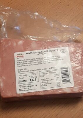 Mortadella supergigante a tranci front packaging