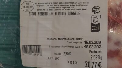 Gigot d'agneau à rôtir congelé