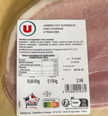 Jambon cuit supérieur