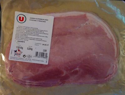 Jambon supérieur avec couenne 4 tranches