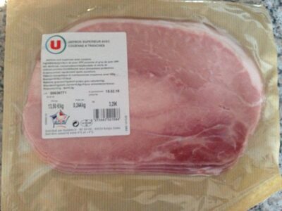 Jambon supérieur avec couenne front packaging