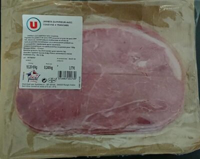 Jambon cuit supérieur avec couenne 4 tranche front packaging